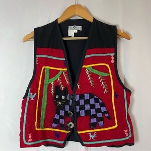 The Daily Planet Embroidered Vest Cat Size Medium